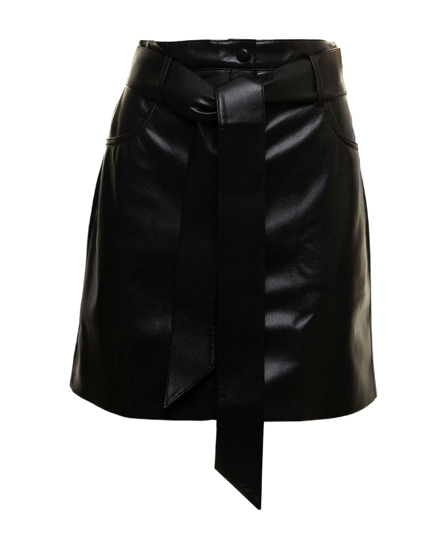 Nanushka A-line Belted Mini Skirt In Black