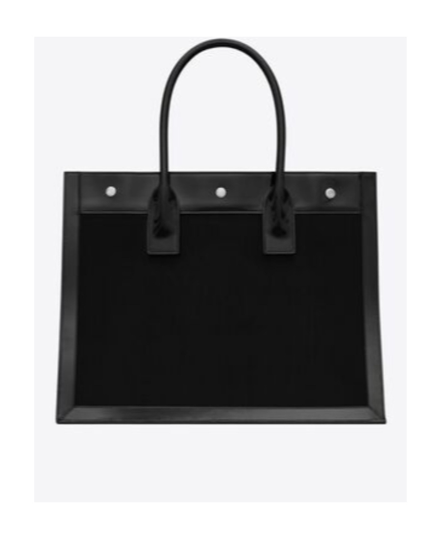 Saint Laurent Rive Gauche Patent-finish Tote Bag In Black