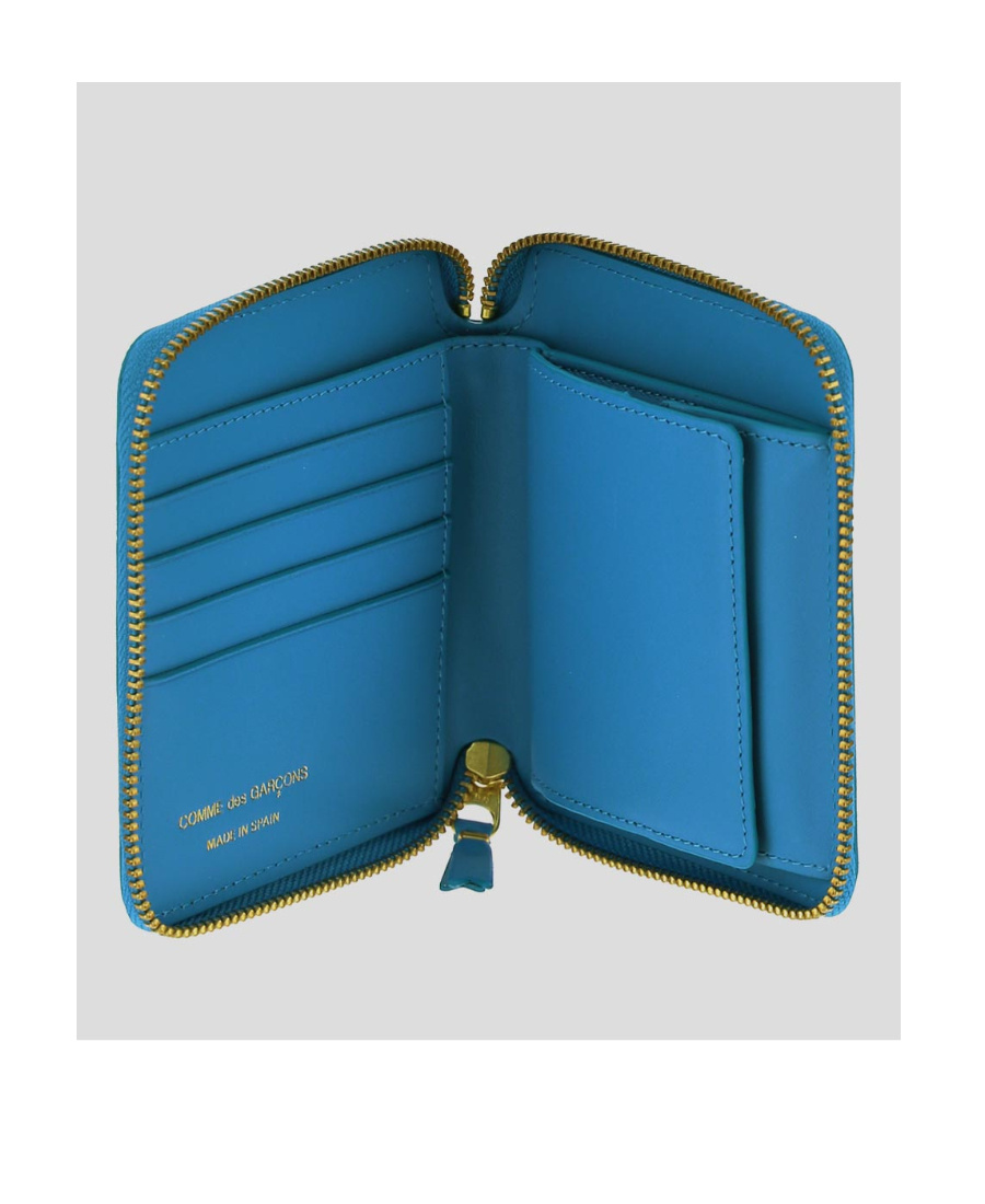 Comme Des Garçons Zip Around Wallet In Blue