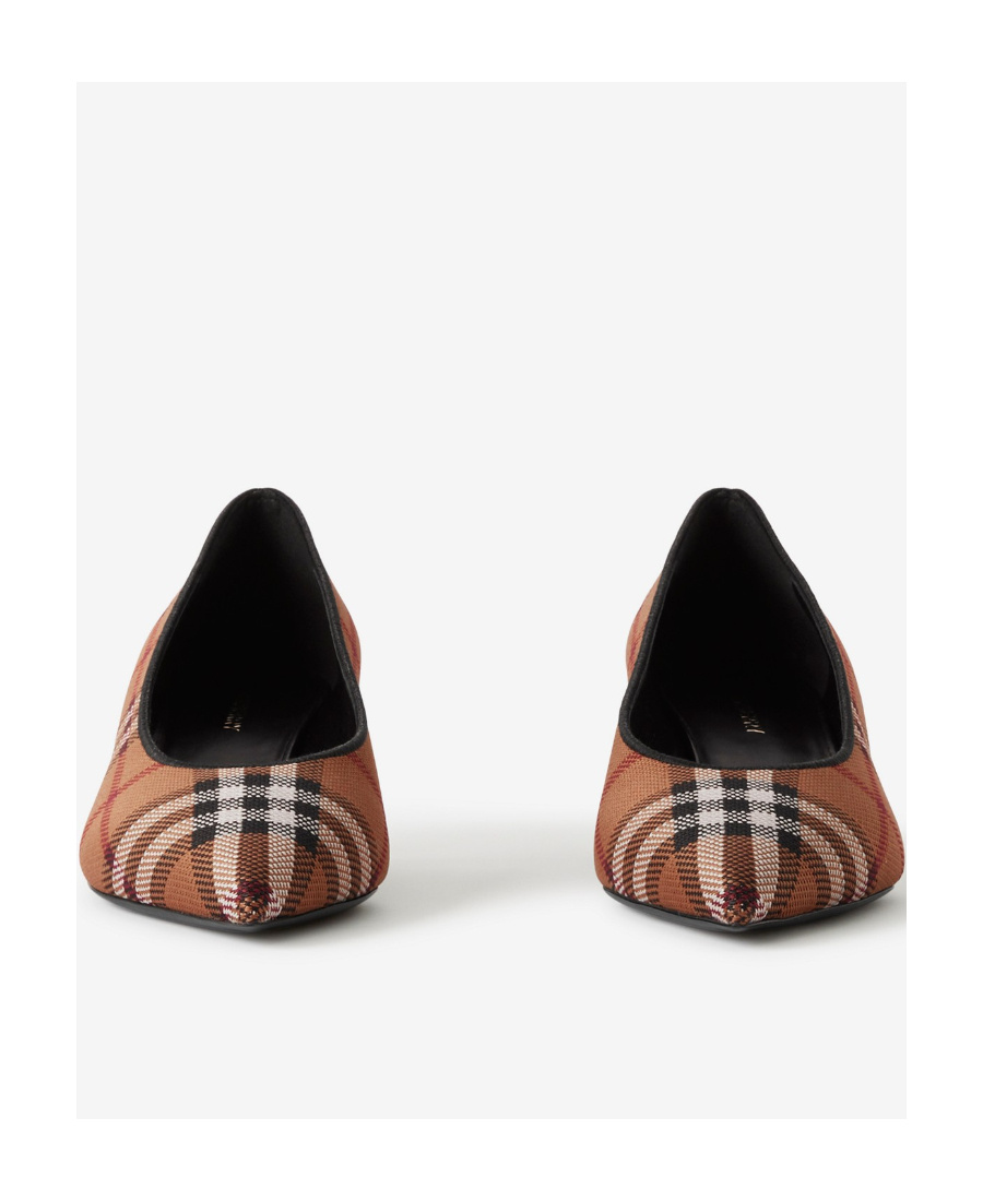 Burberry Checkered Pointed High Heels In Brown