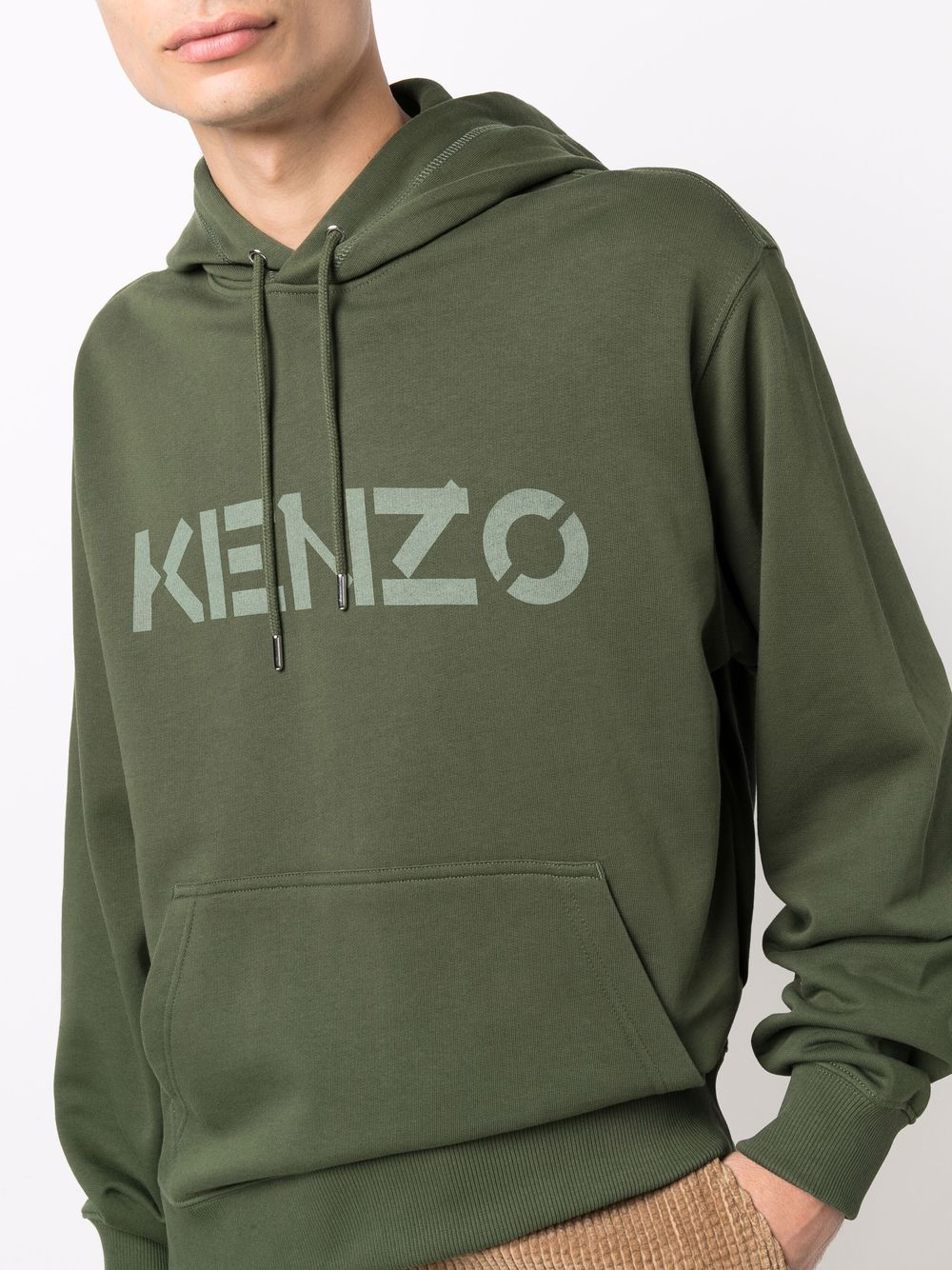 Kenzo Logo-print Hoodie In Black