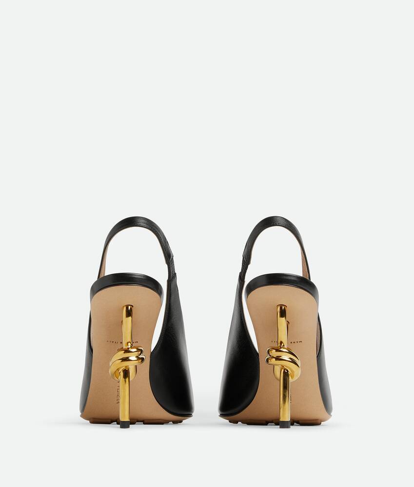 Bottega Veneta Leather Knot Slingback Heels 90 In Black