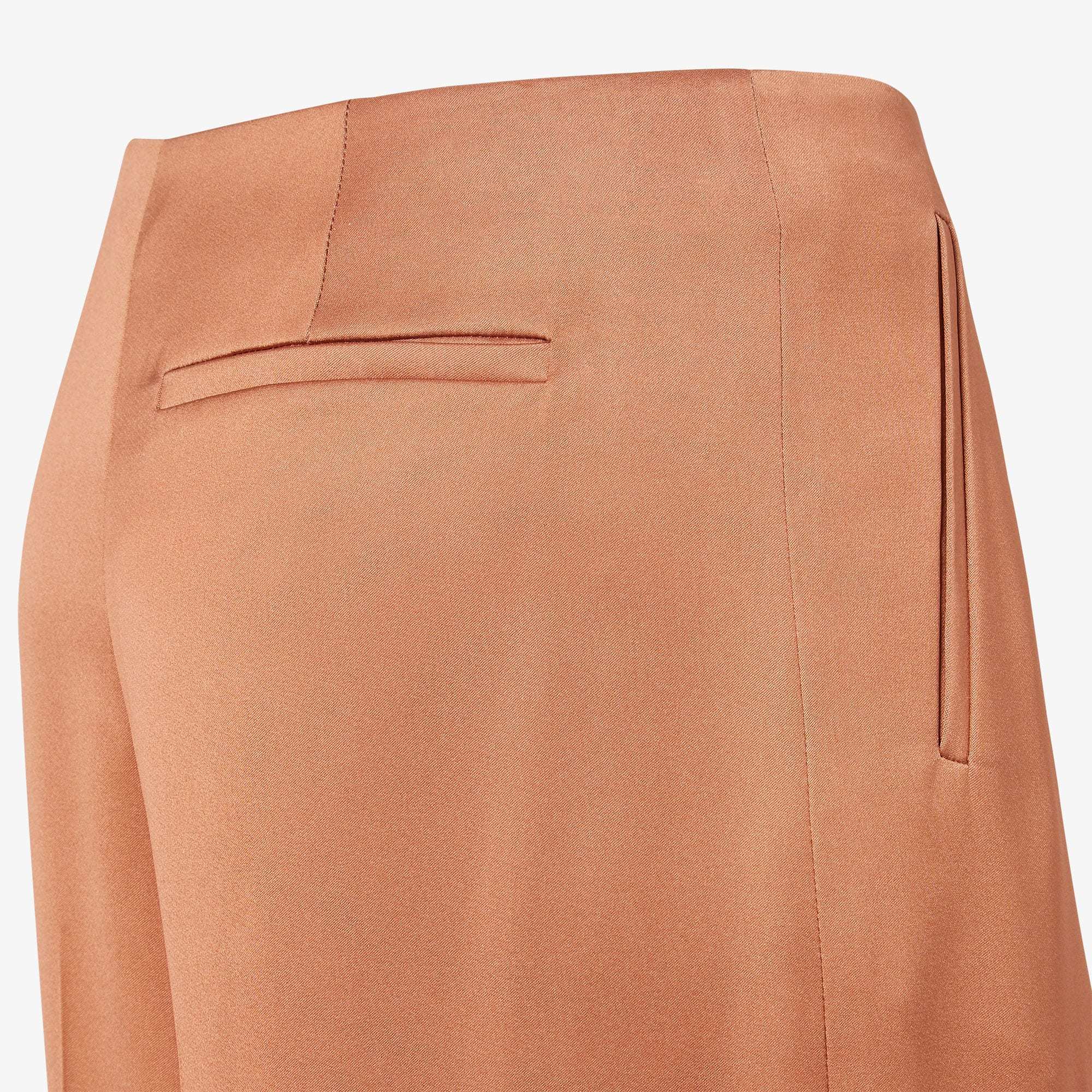 Fendi Beige Silk Trousers In Light Brown