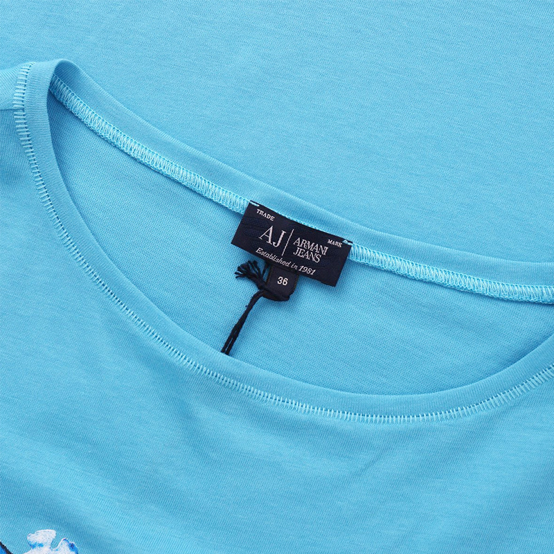 Shop Armani Jeans Printed T-shirt In Blue