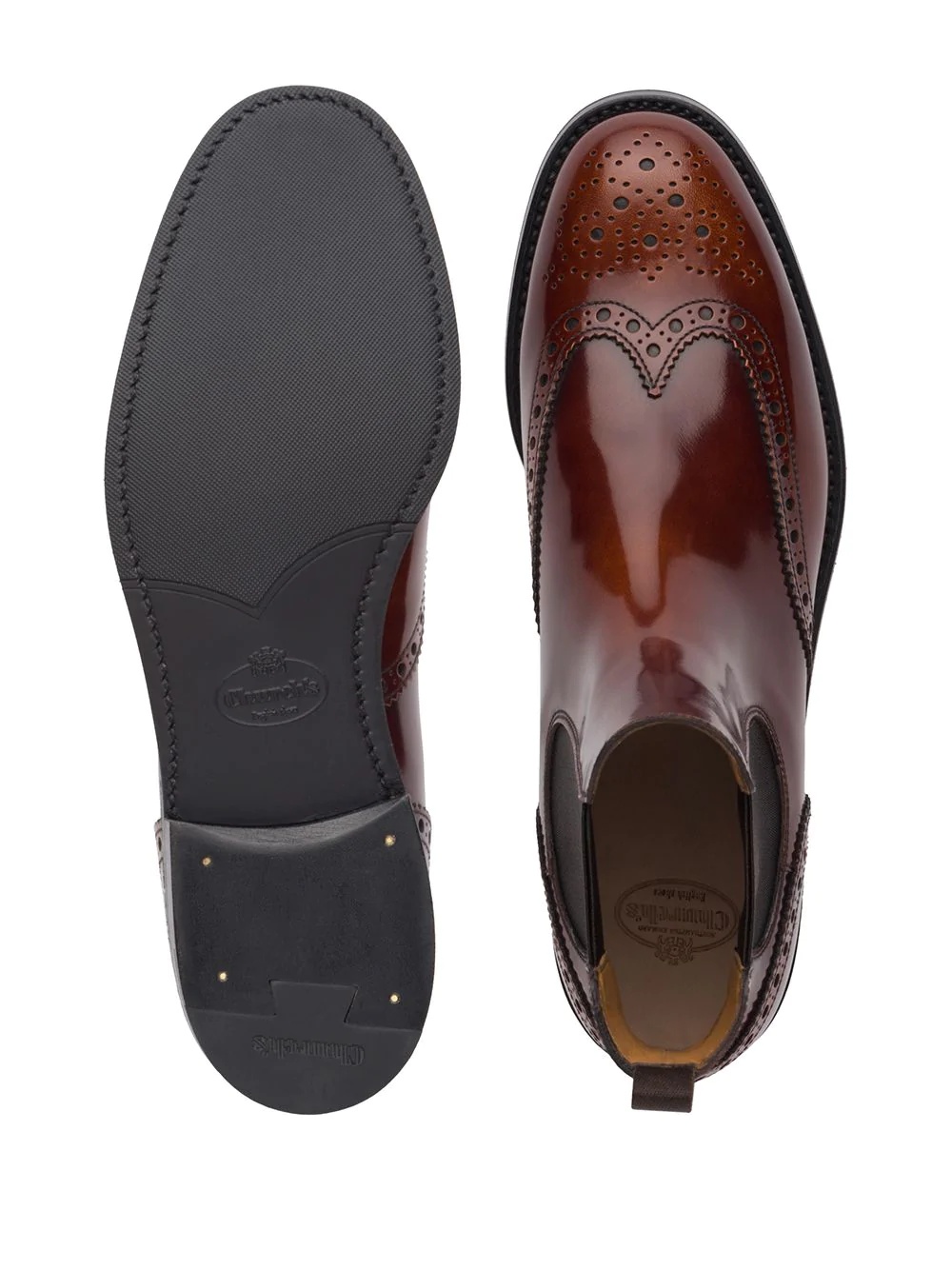 Church's Ketsby Glossed-leather Chelsea Boots In Brown
