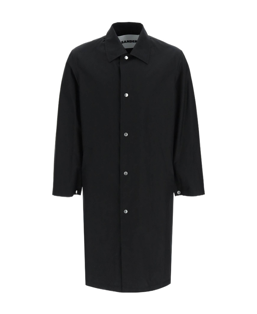 Jil Sander Logo-print Coat In Black