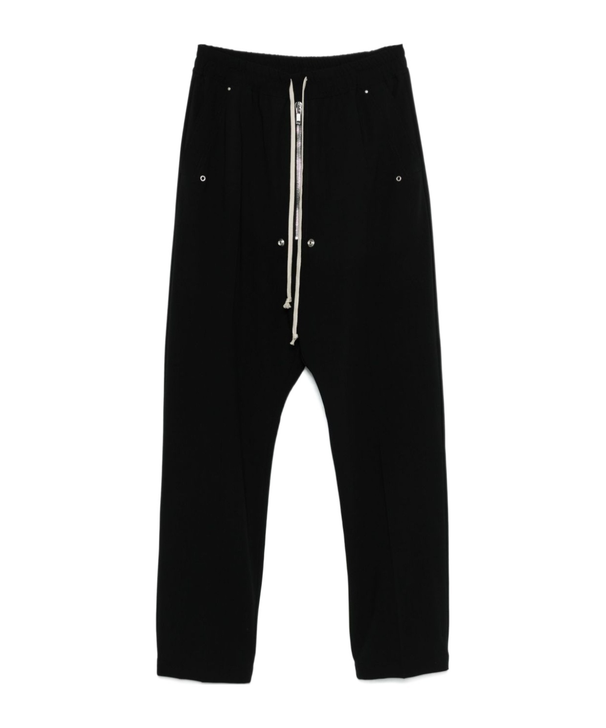 Rick Owens Straight Leg Trousers Eyelet Accents In Black
