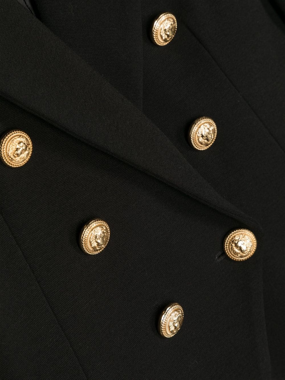 Balmain Double-breasted Blazer With Embossed Buttons In Black
