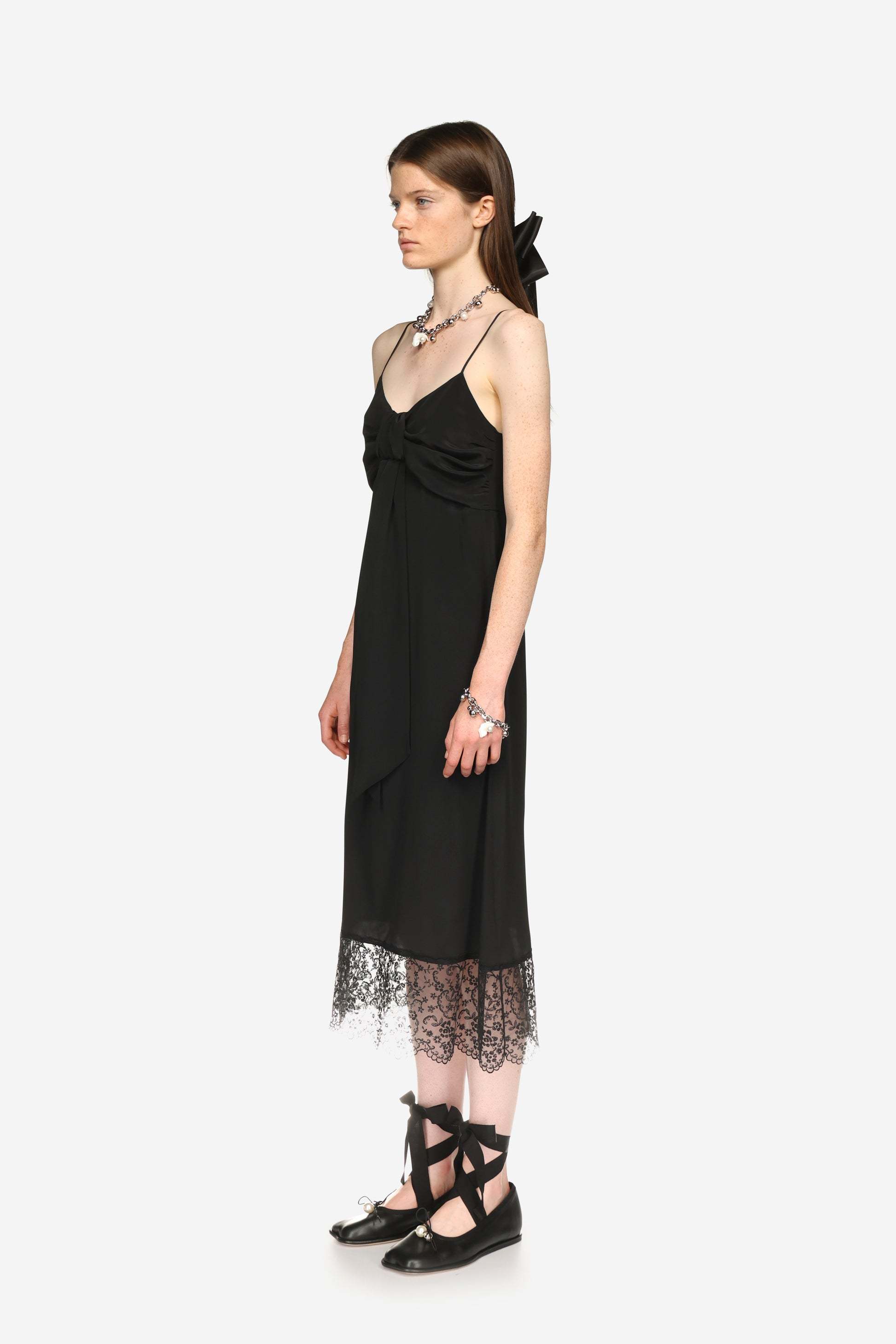 SIMONE ROCHA LACE-TRIM SLIP DRESS