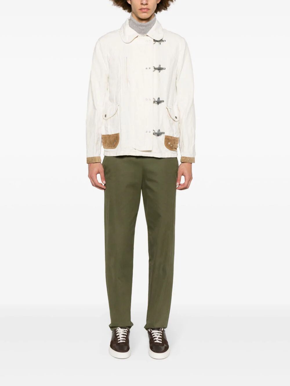 Fay Clasp-fastened Light-weight Jacket In White
