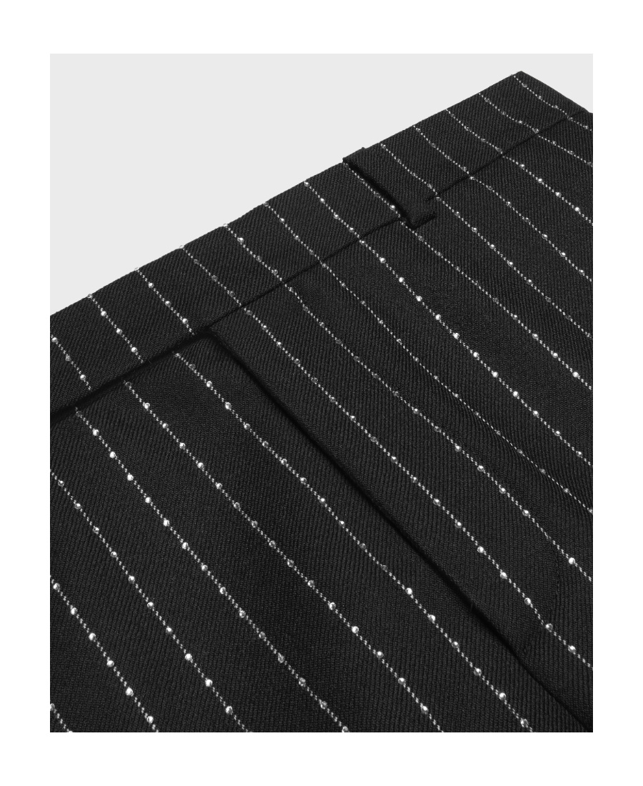 Celine Striped Wool Casual Pants In Black