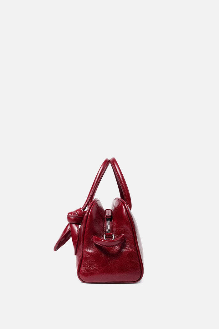 Jacquemus Womens Burgundy Le Petit Turismo Leather Top Handle Bag In Red