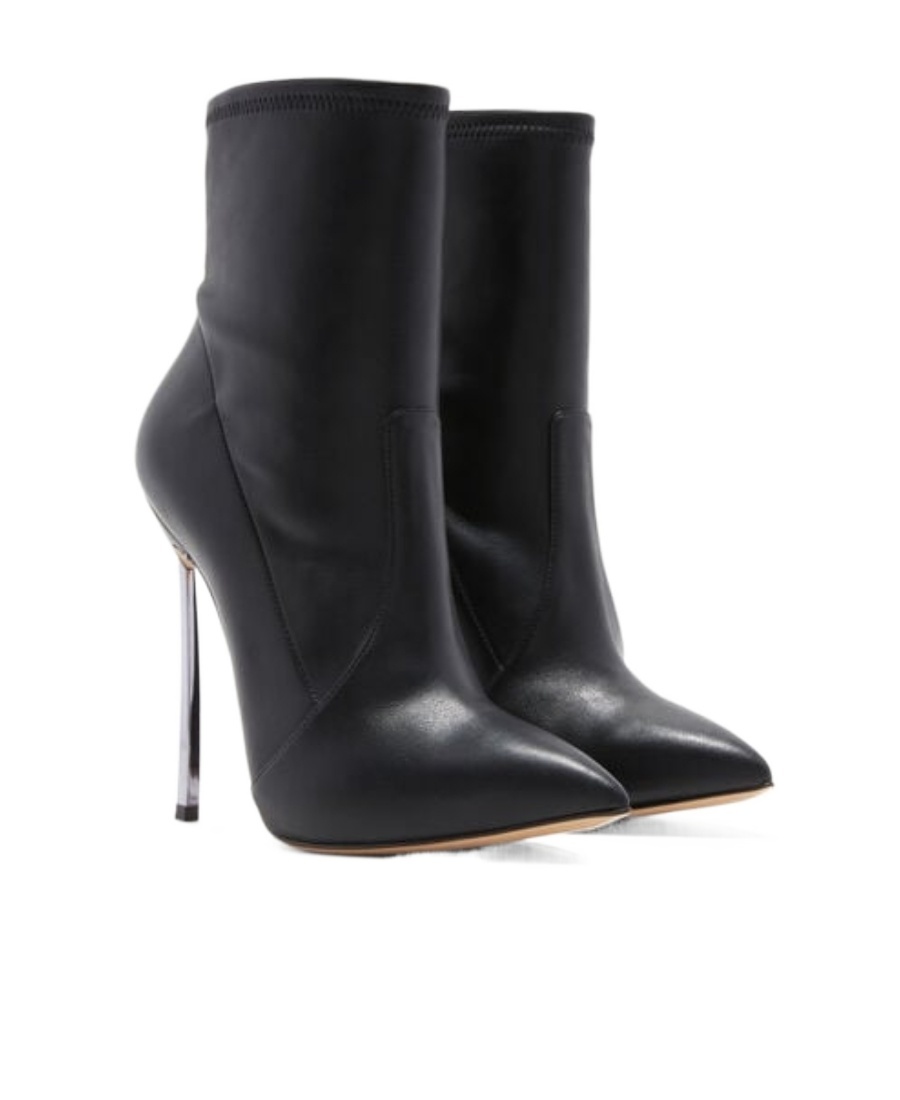 Casadei Blade 130mm Leather Boots In Black