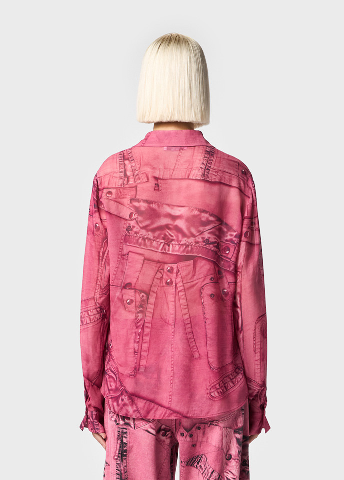Blumarine Long-sleeved Shirt In Red