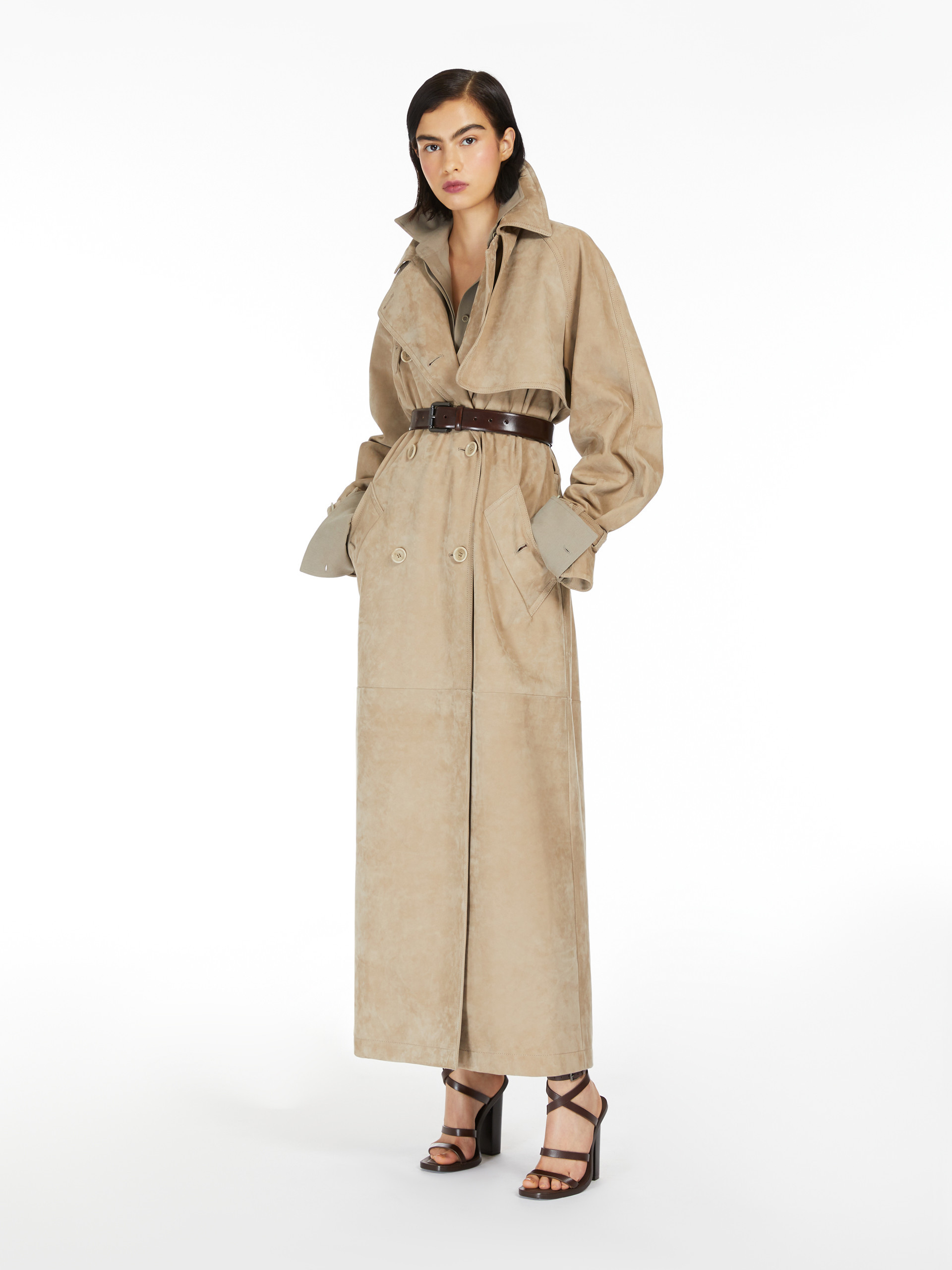 Max Mara Double-breasted Trench Coat In Nude