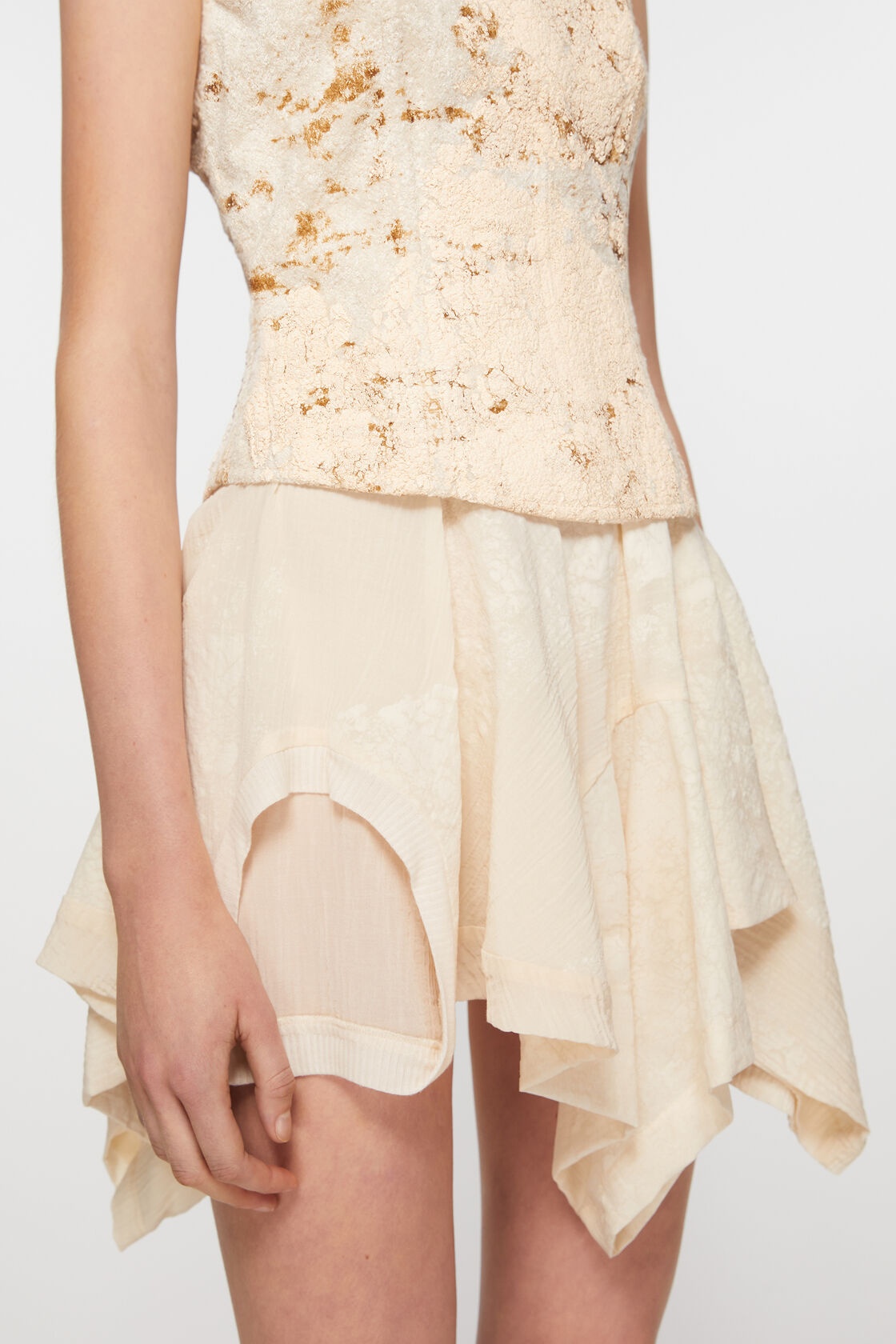 Acne Studios Printed Cotton-blend Minidress In Nude