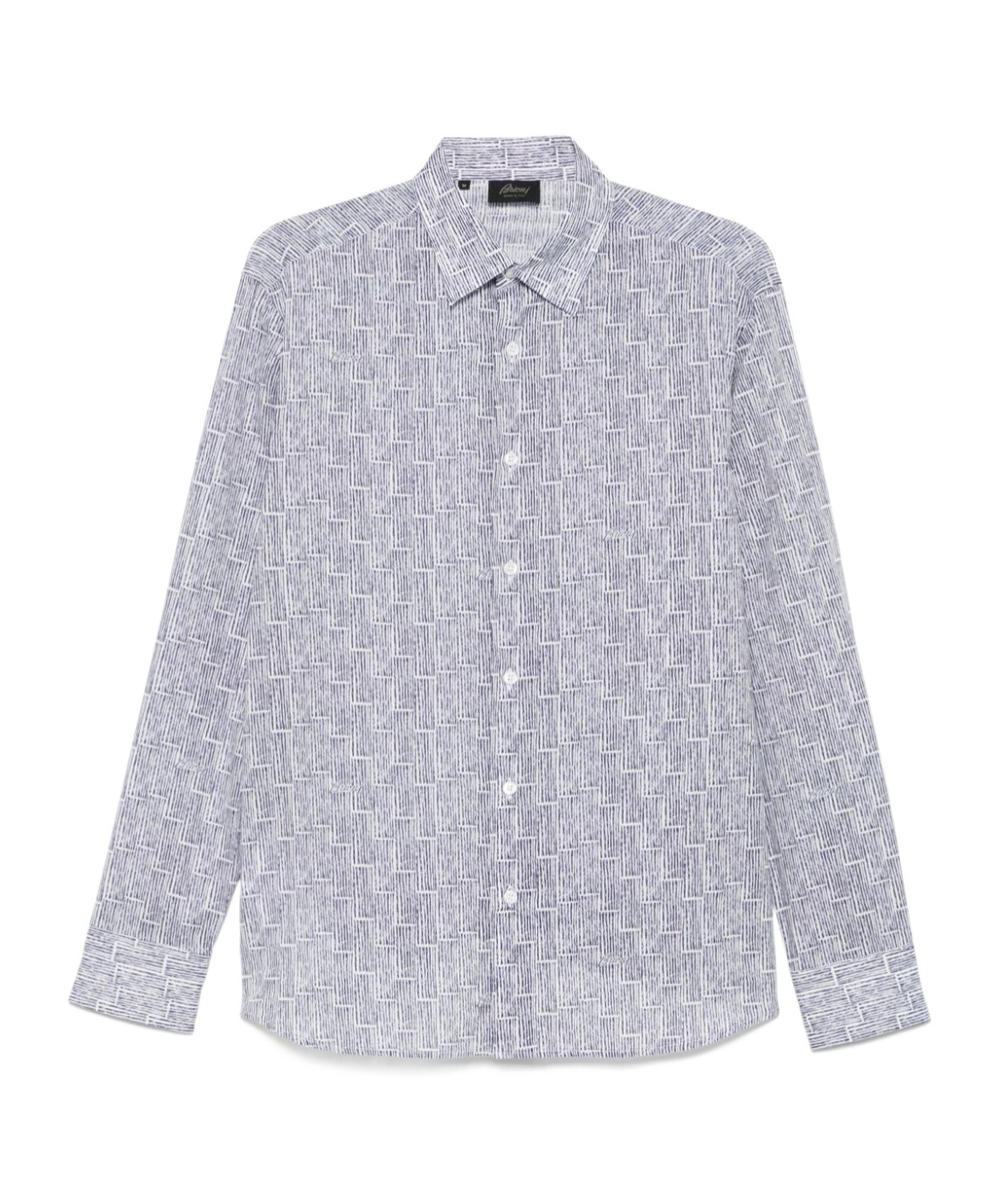 Brioni Printed Shirt In Gray