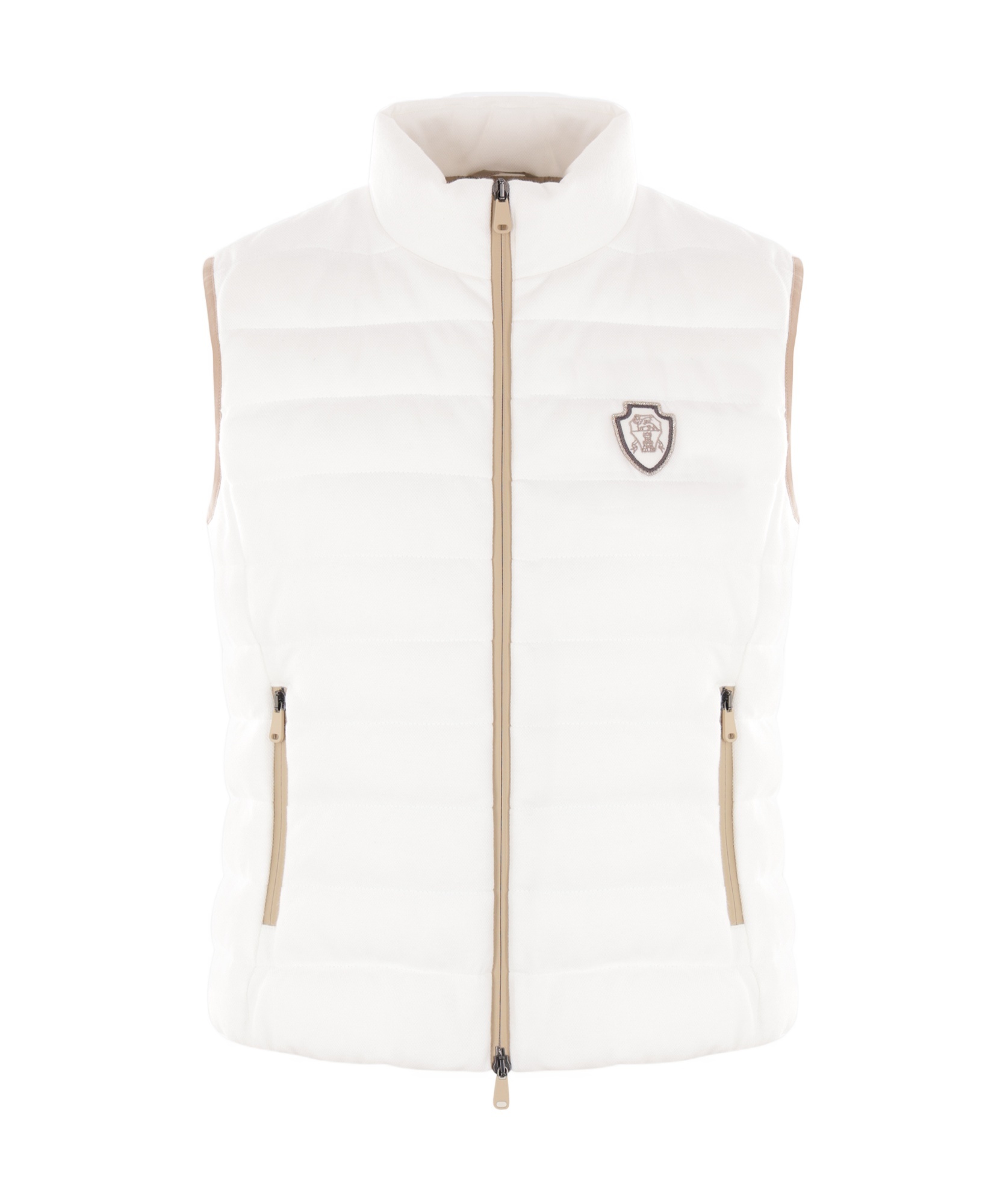 Shop Brunello Cucinelli Logo-appliqué Gilet In White