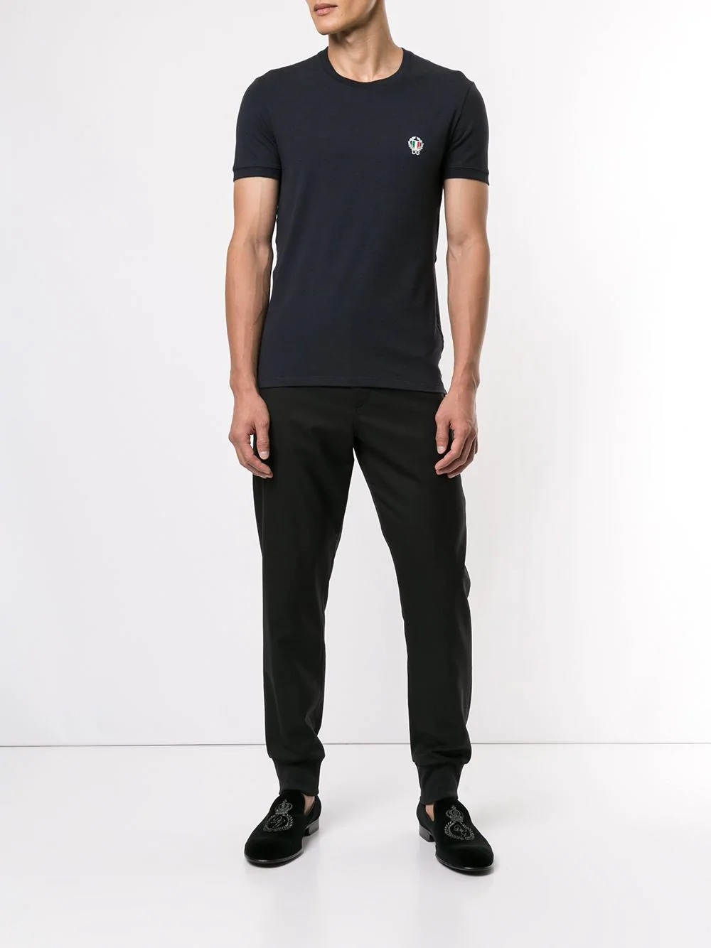 Dolce & Gabbana Crown And Laurel Patch Crewneck T-shirt In Black