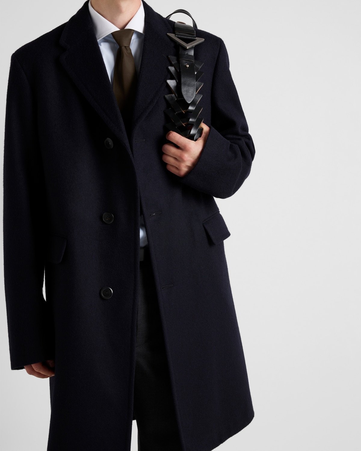 Prada Single-breasted Wool Coat In Blue