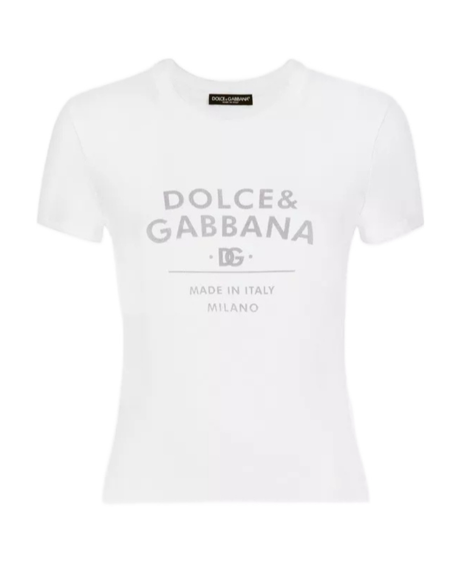 Dolce & Gabbana Logo Lettering-print Crewneck T-shirt In White