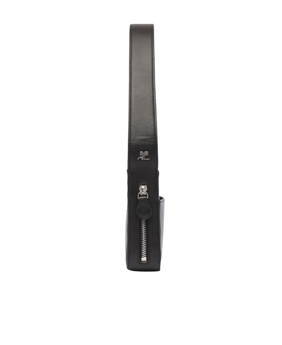 Shop Courrèges Calf-leather Shoulder Bag In Black