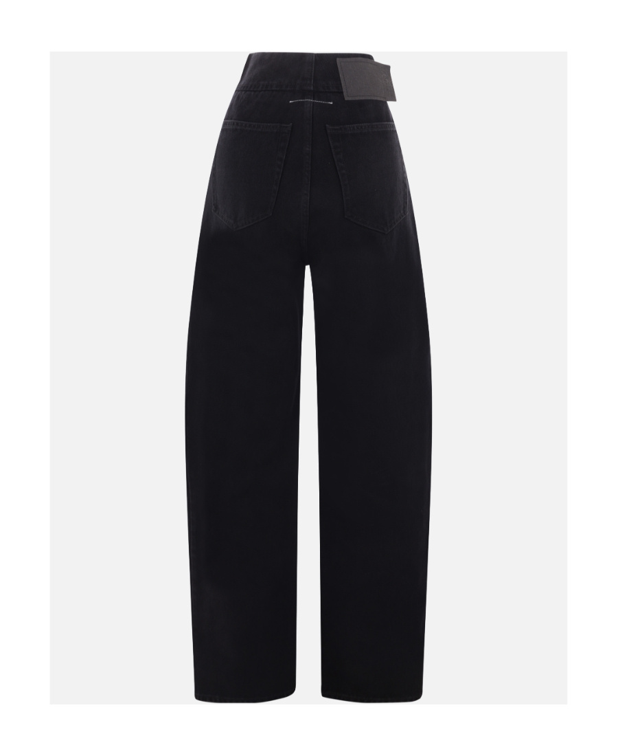 Mm6 Maison Margiela High-waist Faux-leather Jeans In Black
