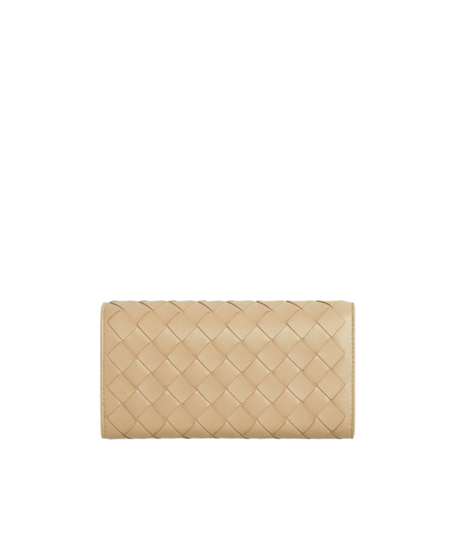 Bottega Veneta Woman Wallet Military Green Size - Leather In Nude