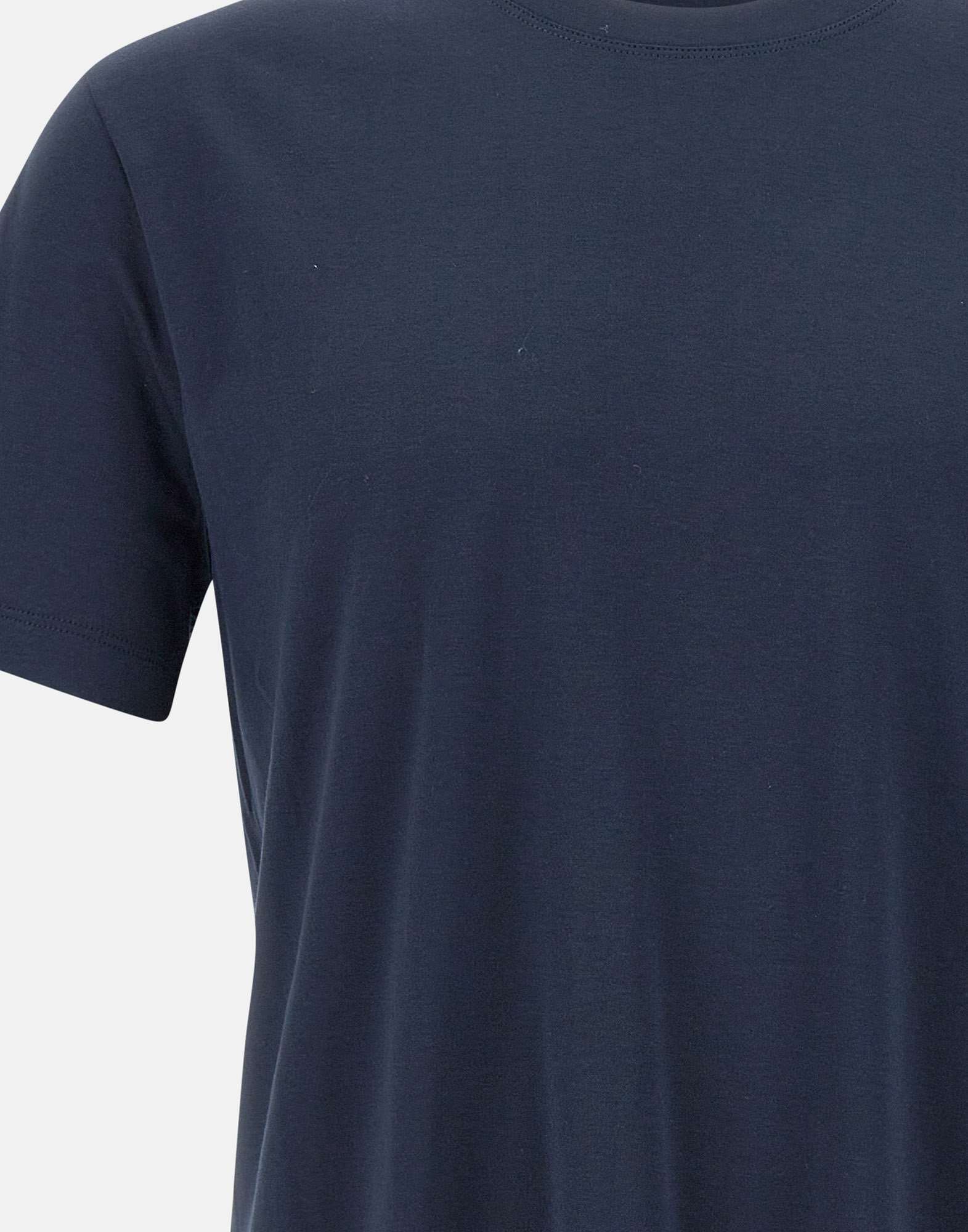 Eleventy Cotton Modal Crew Neck T-shirt In Blue