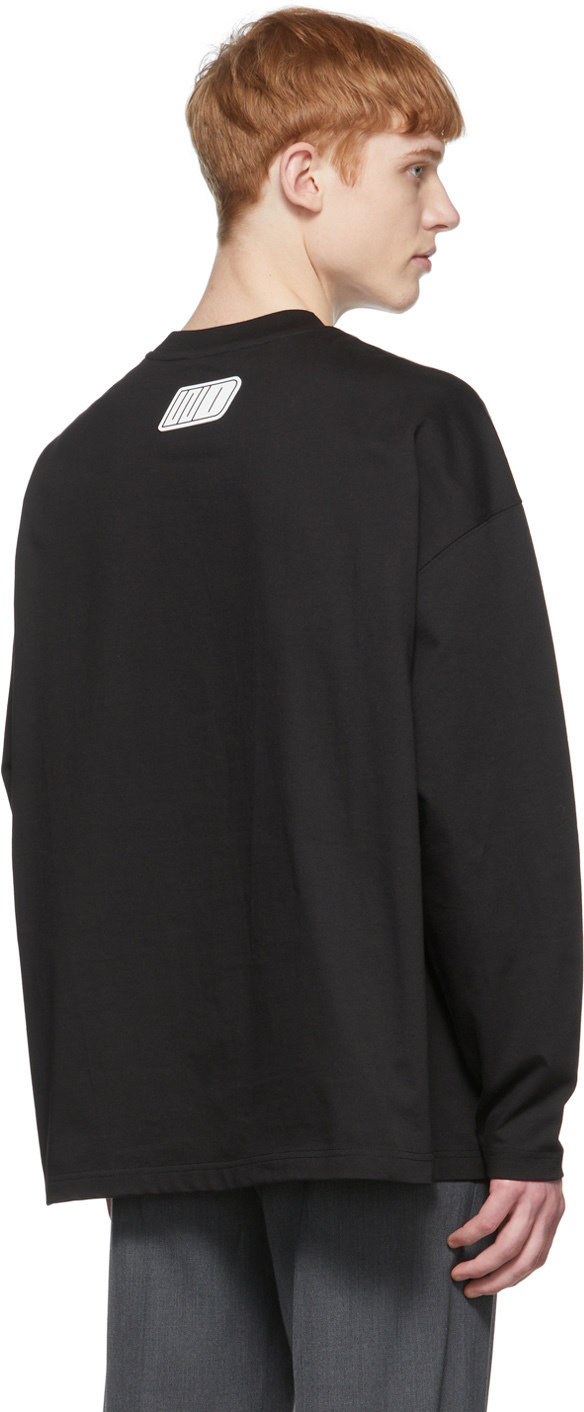 We11 Done Logo-print Cotton Sweater In Black