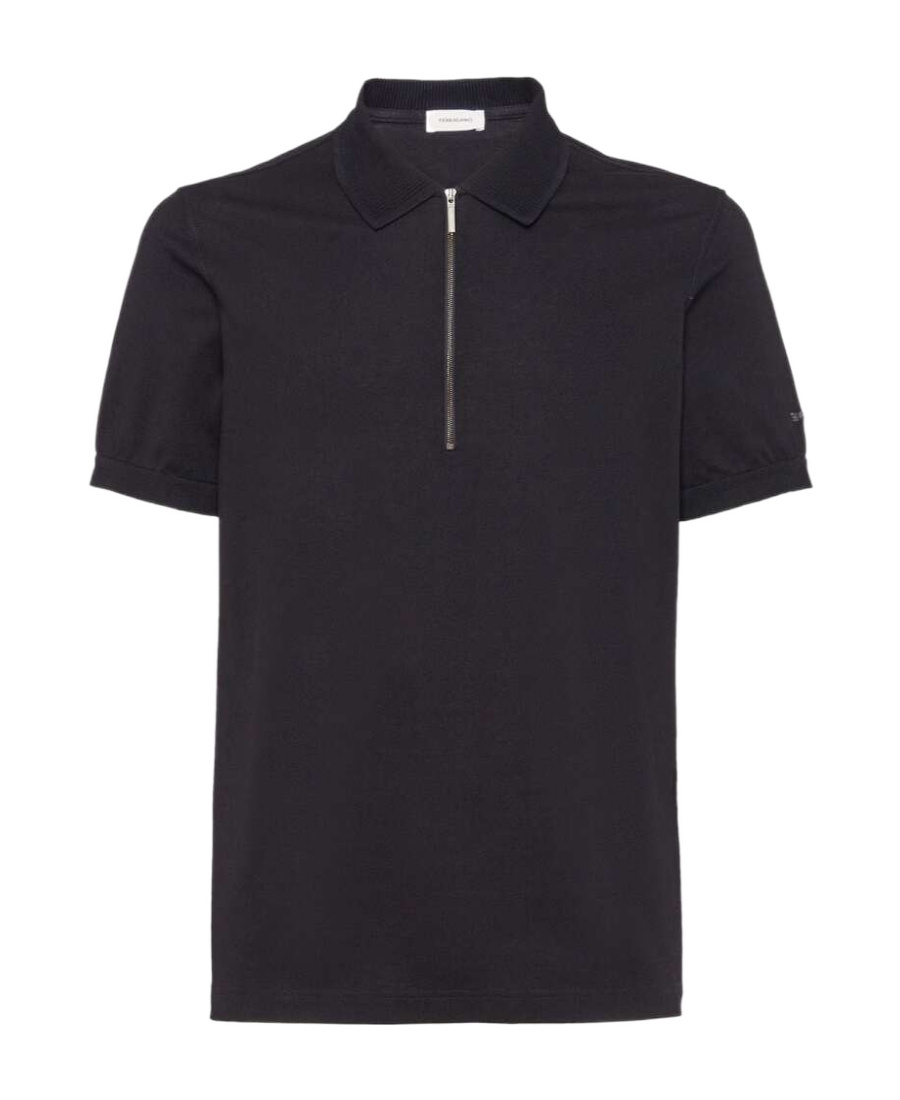 Ferragamo Poloshirt Mit Logo-stickerei In Black