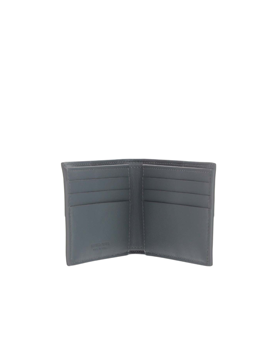 Bottega Veneta Maxi Intreccio Leather Billfold Wallet In Gray