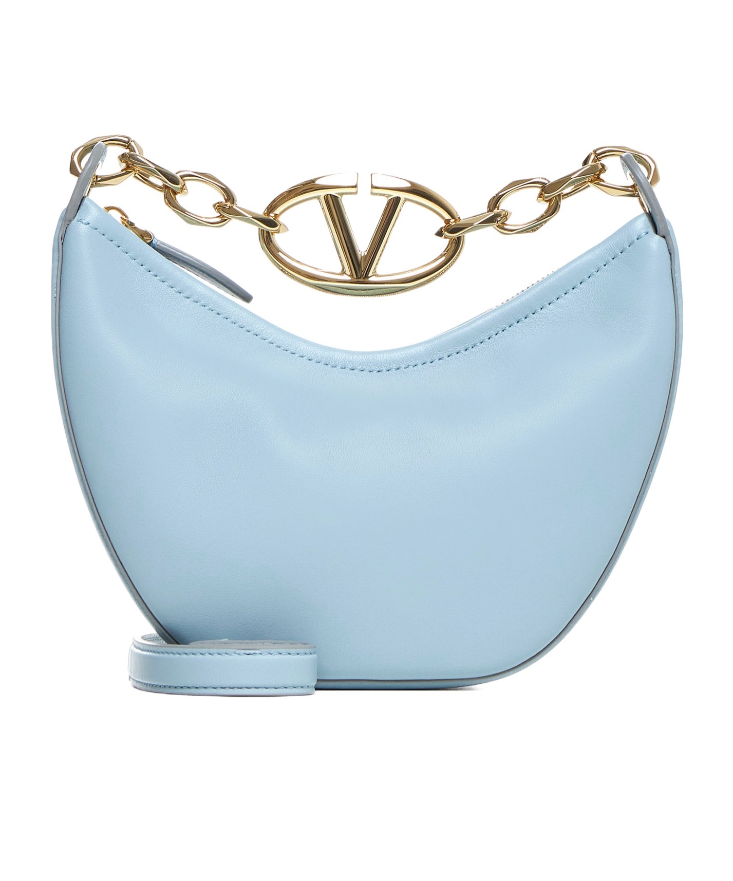 Valentino Garavani Valentino Vlogo Signature Zip-up Shoulder Bag In Blue