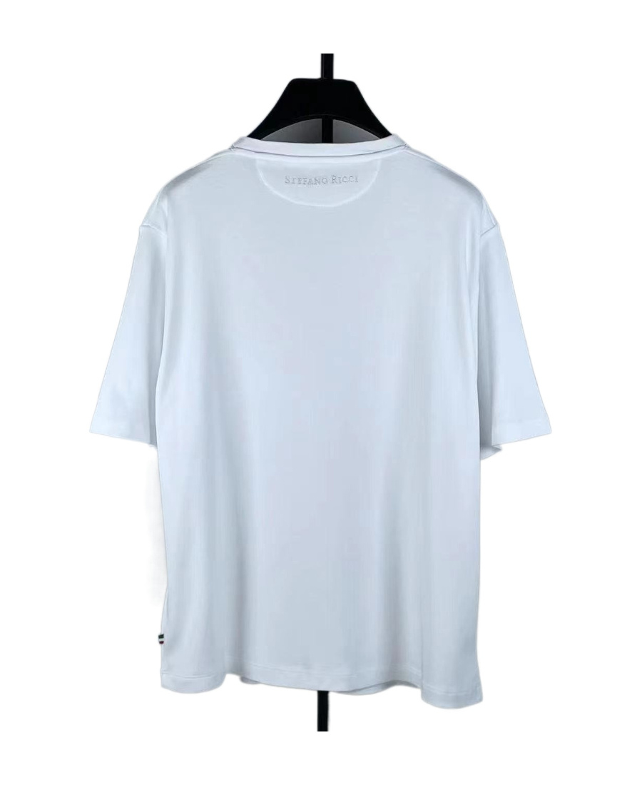 Stefano Ricci T-shirt With Round Neck And Short Sleeves In Blue