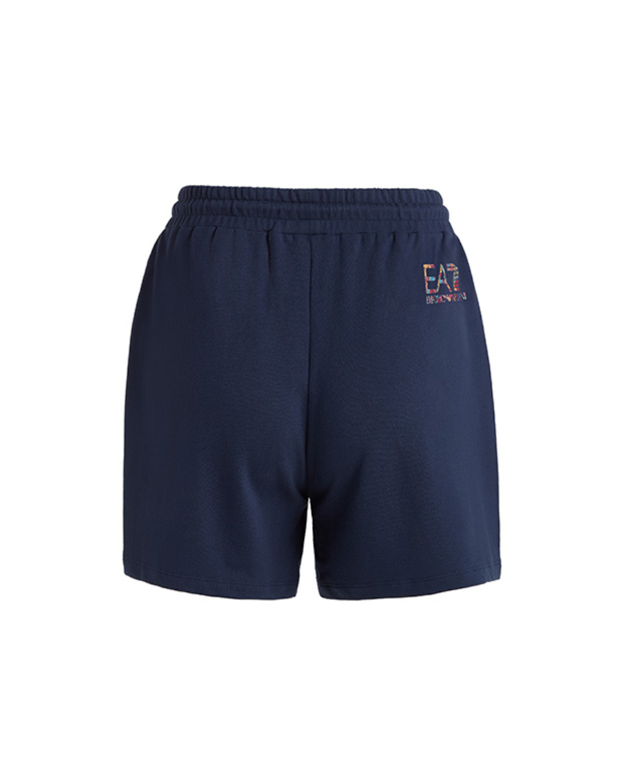 EA7 NAVY BLUE FLORAL SHORTS 