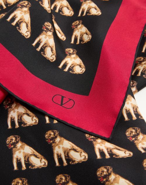 Valentino Petit Charles Scarf In Black/beige/red