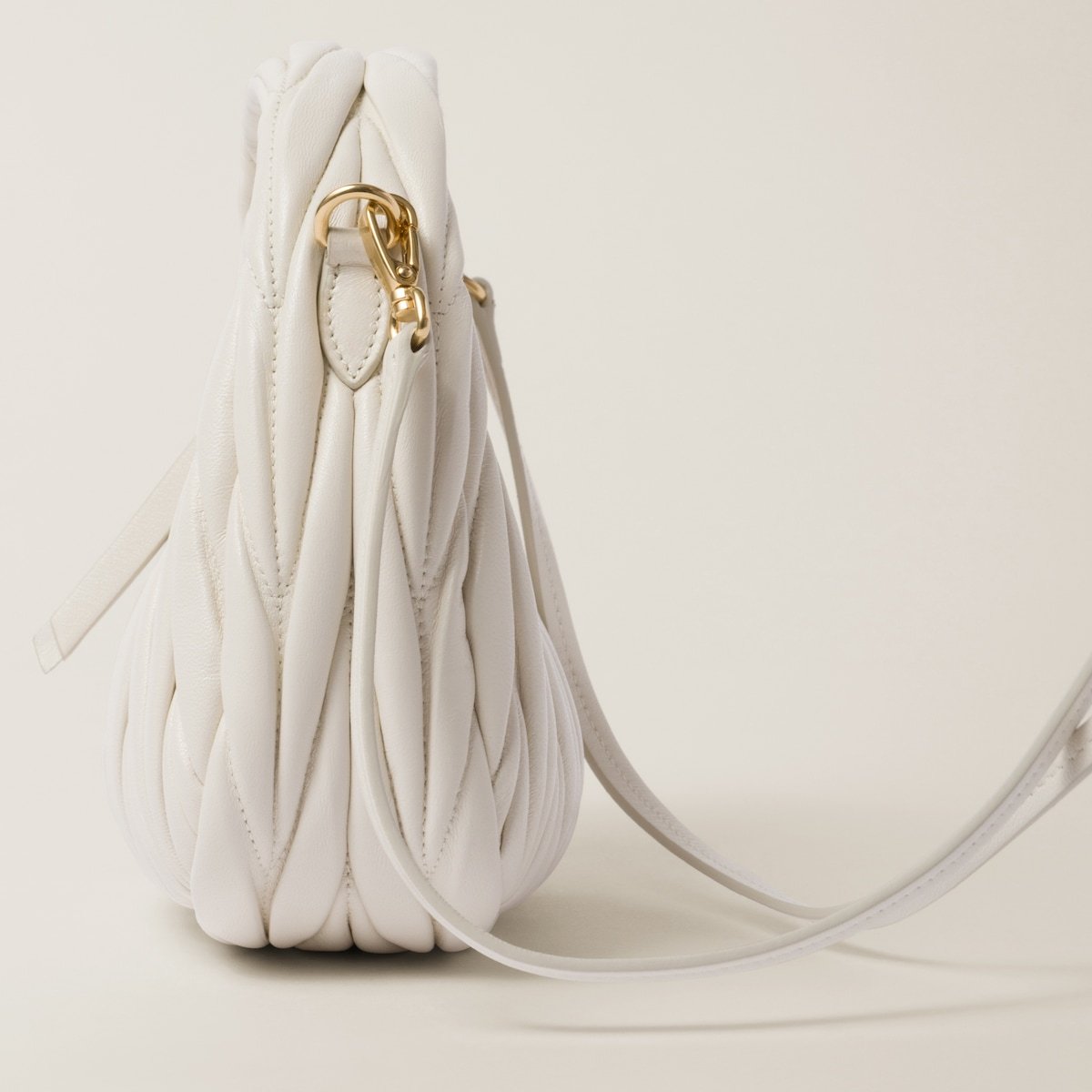 Miu Miu Miu Wander Matelassé Nappa Leather Hobo Mini-bag