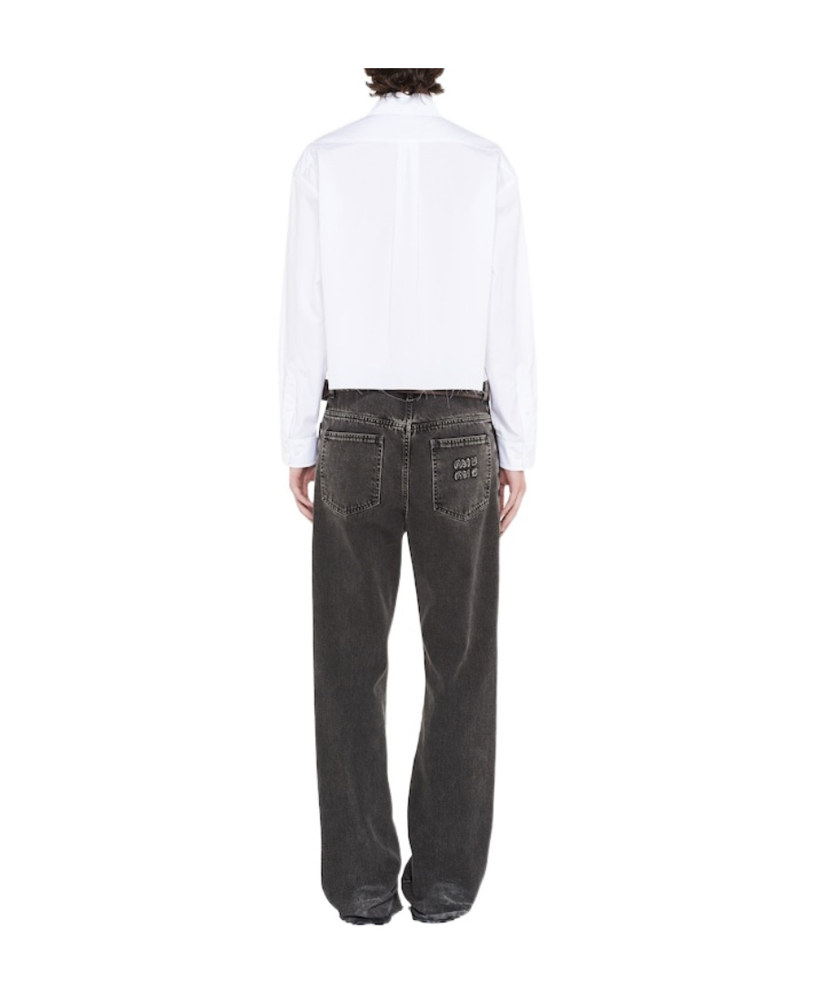 Miu Miu Poplin Shirt In White