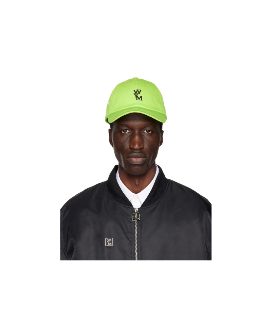 Wooyoungmi Green Embroidered Cap In Black