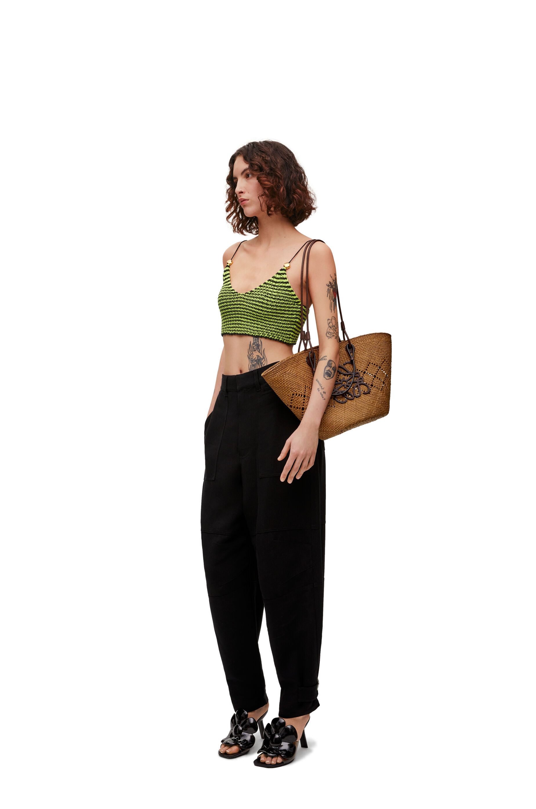 Loewe Strappy Top In Cotton Blend In Green