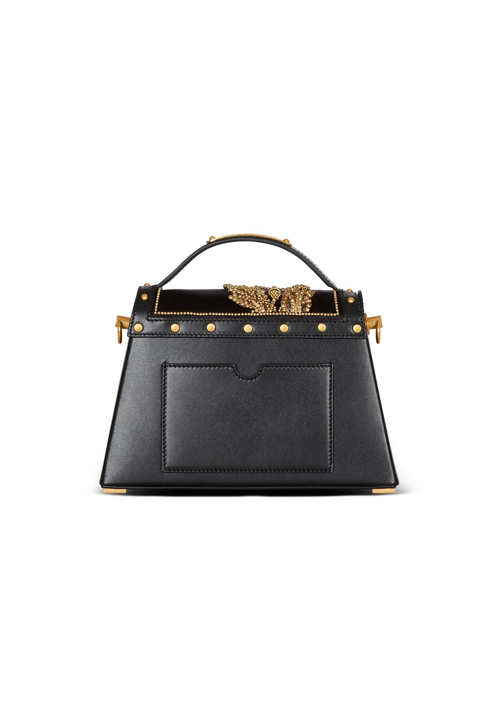 Balmain B-buzz Dynasty Bag In Embroidered Satin In Black