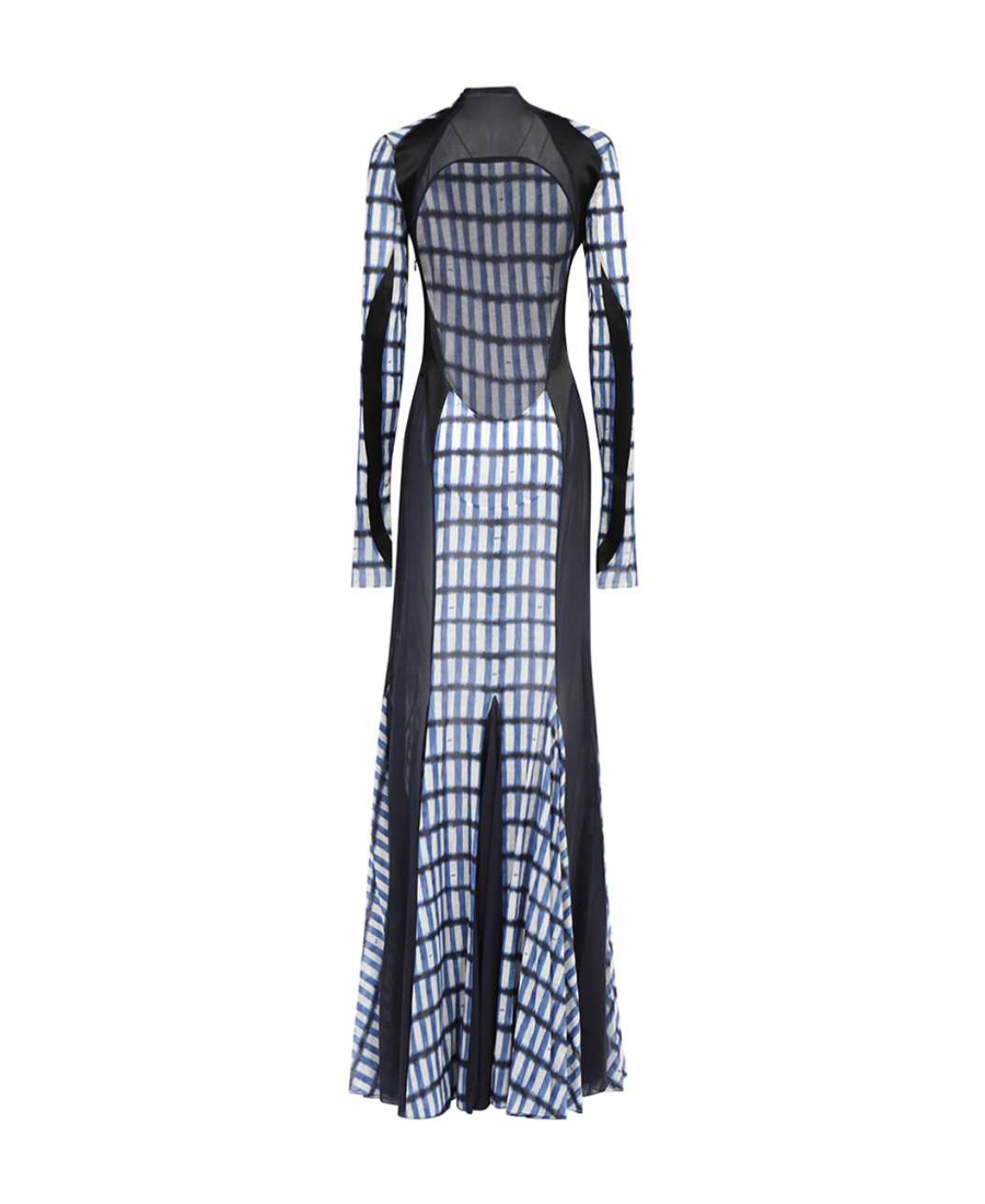 Off-white Geometric-print Maxi Dress In Multicolor