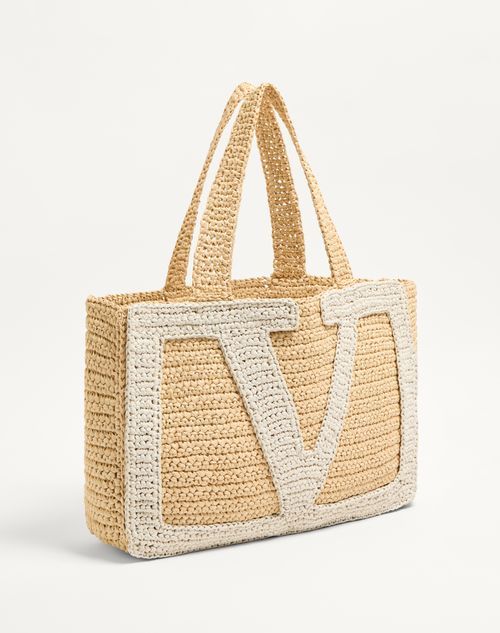 Valentino Large Raffia Viva Superstar Crochet Tote Bag In Brown