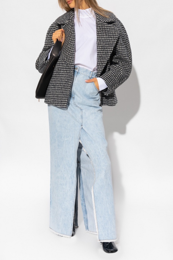 Dries Van Noten Oversized Checked Wool-blend Coat In Black
