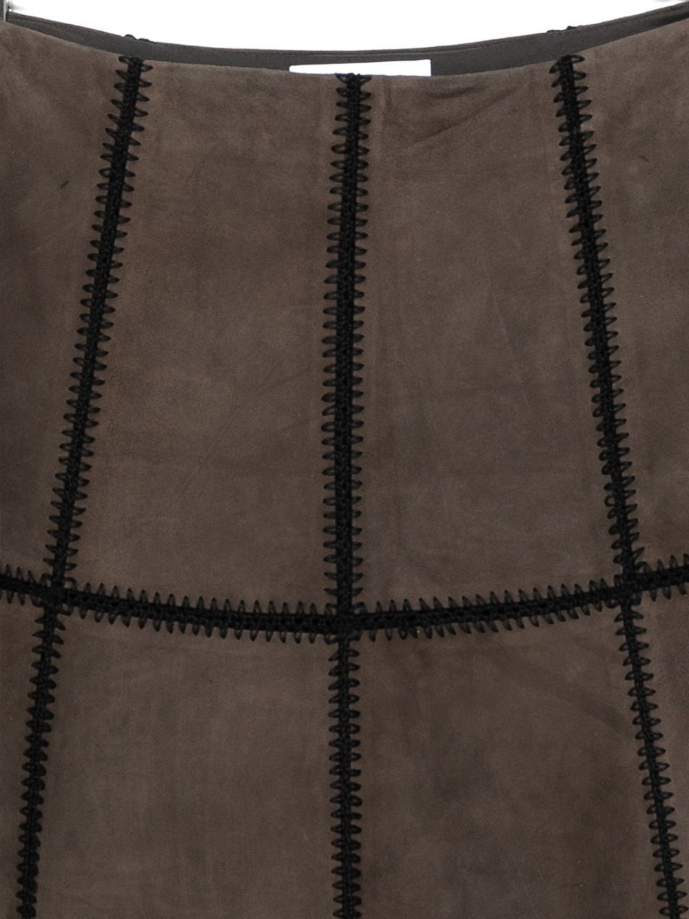 Blugirl Suede Panelled Skirt In Brown