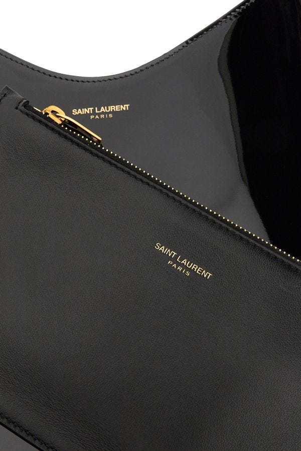 Saint Laurent Black Leather Rendez-vous Shoulder Bag In Black