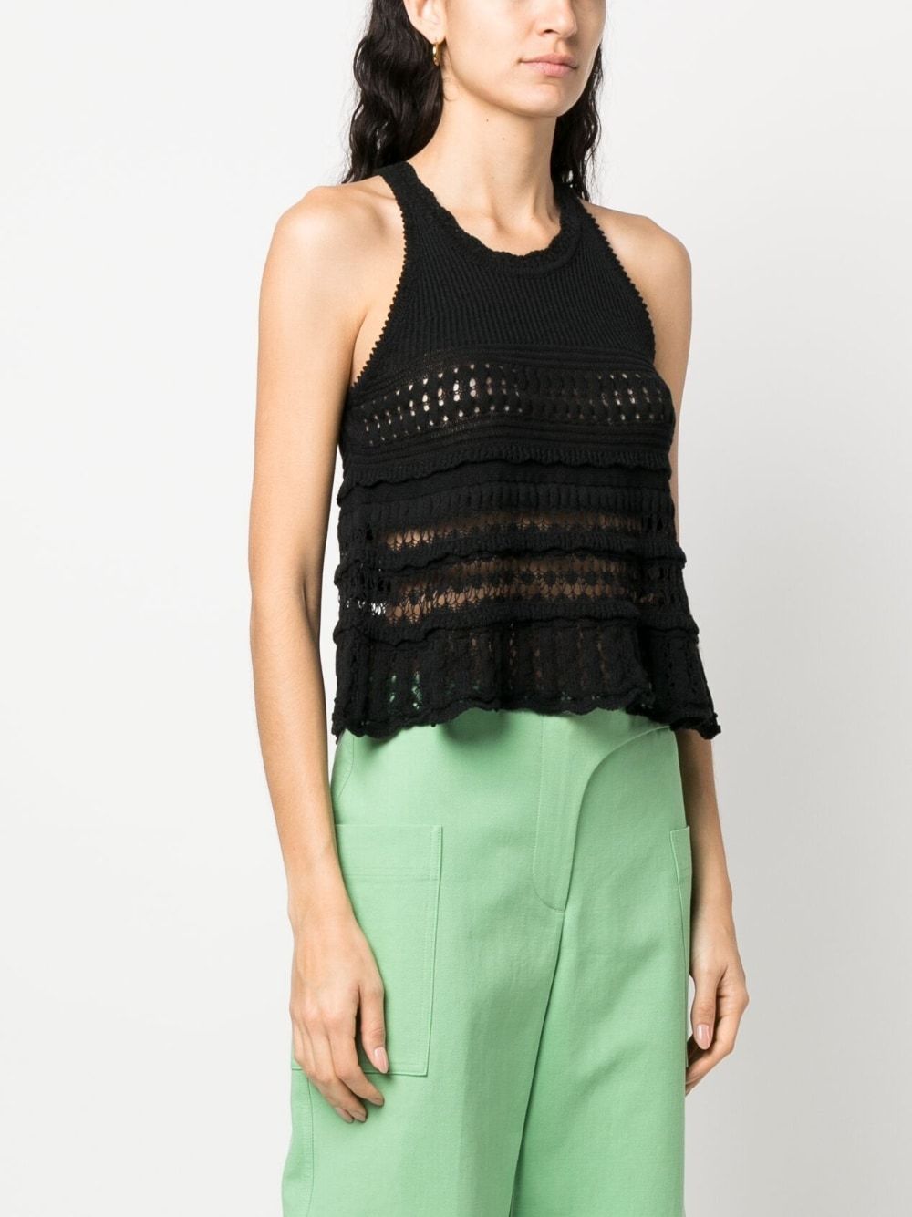 Isabel Marant Étoile Crochet Knit Sleeveless Top In Black