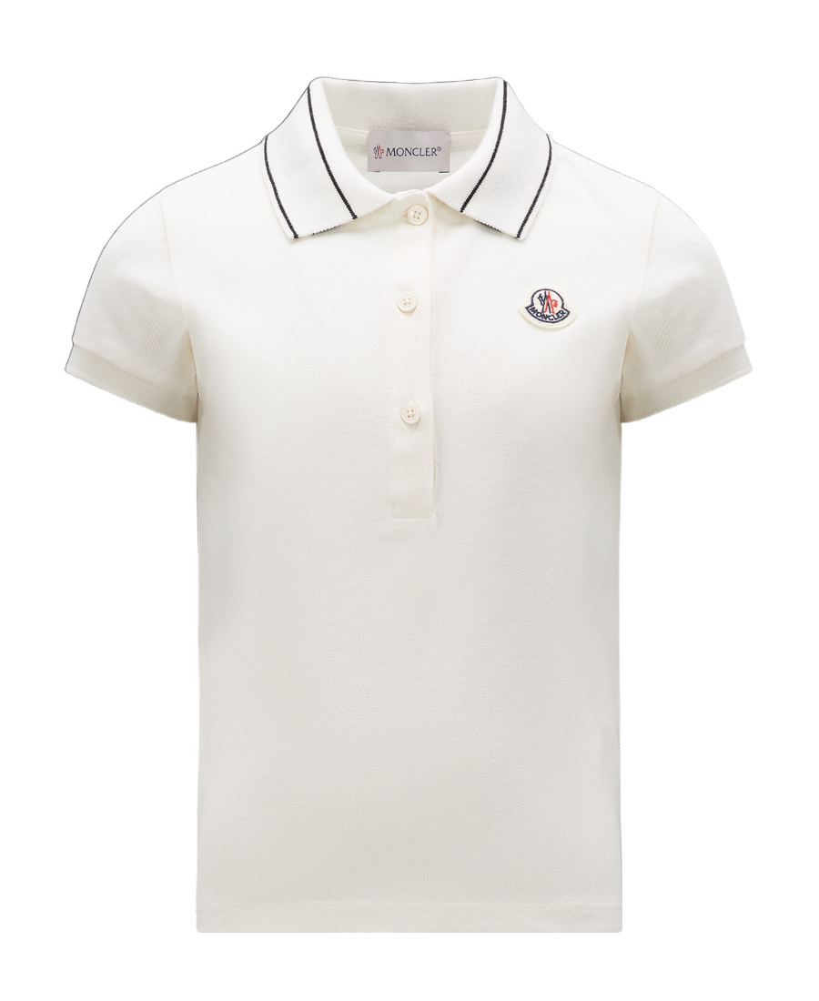 Moncler Branded-collar Polo Shirt In White