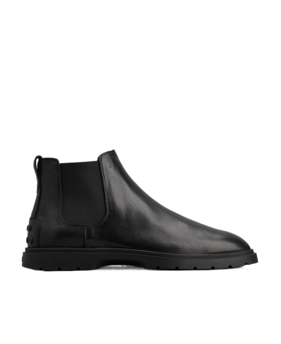 Tod's Tronchetto Slip-on Leather Boots In Black