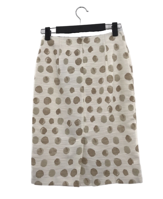Max Mara Wave Dot Pattern Skirt In Nude